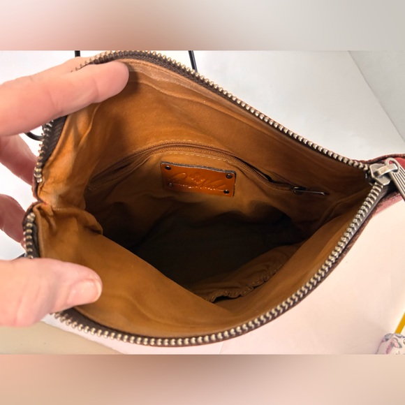 Patrica Nash Distressed Red Leather Clutch Bag - Magnetic Fold Over - Picture 7 of 12